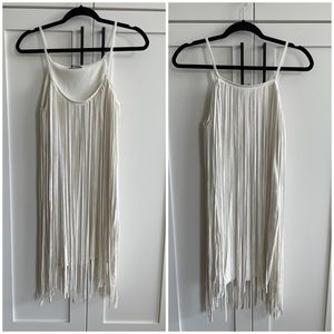 Lucy Paris White Indi Fringe Dress (M)